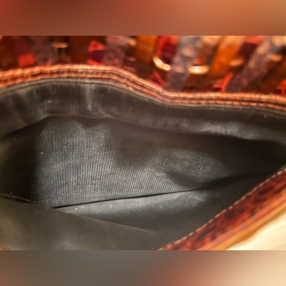 Sharif Patchwork Square Bronze Braided Crossbody - image 3